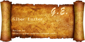 Giber Eszter névjegykártya